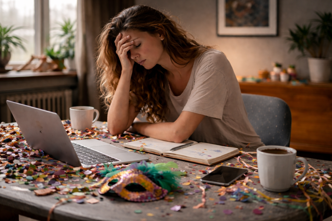 burnout feminino pós-Carnaval e sobrecarga mental
