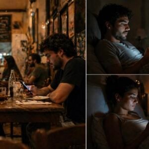 Casal jovem distraído com celulares, ilustrando os desafios dos relacionamentos na era digital.