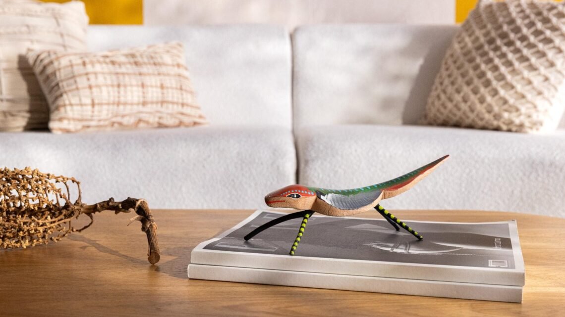 artesanato brasileiro Tok&Stok peça decorativa feita à mão em ambiente residencial