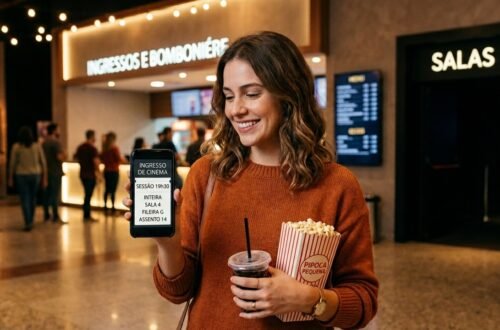Super Voucher Cinemark 2026 com ingresso digital e combo de pipoca no cinema.