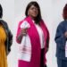 Três mulheres seguram panos brancos em imagem da campanha contra a violência contra trabalhadoras domésticas.
